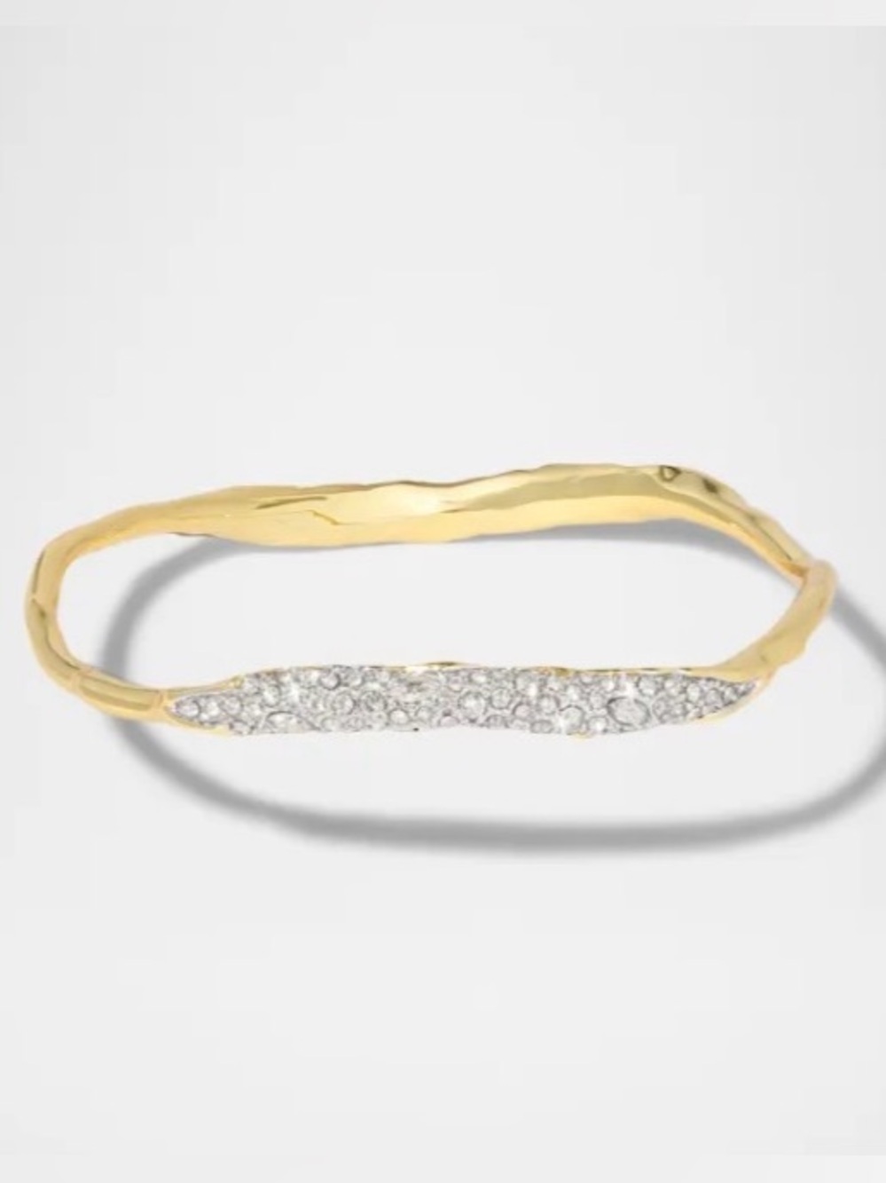 NEW Alexis Bittar Solanales 14K Gold Plate Crystal Skinny Bangle Bracelet AU21